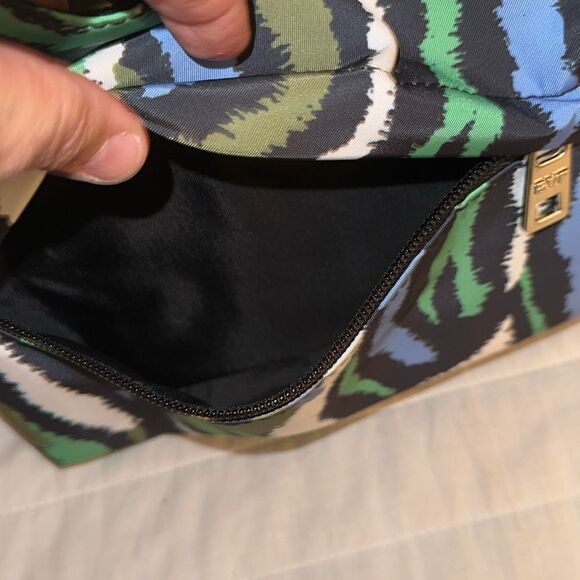 DVF x Target Black Green White Disco Zebra Nylon Utility Crossbody Bag - Picture 9 of 11